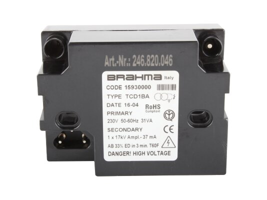 Brahma TCD1BA Ignition Transformer 15930000